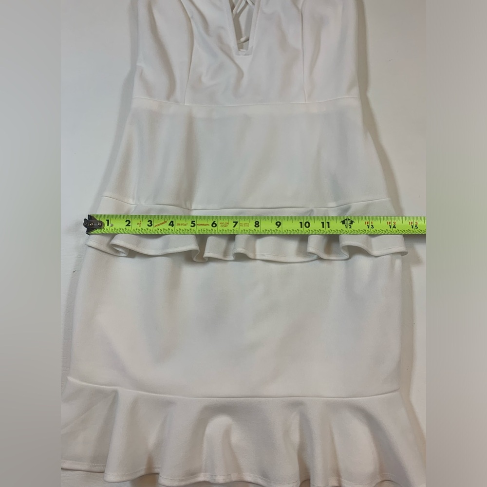 NWT Blue Blush white ruffled mini dress lined small (bin J) - Picture 14 of 16